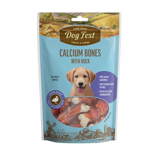 DOG FEST Puppy Calcium Bones With Duck - 90Gr - Petzone Kenya