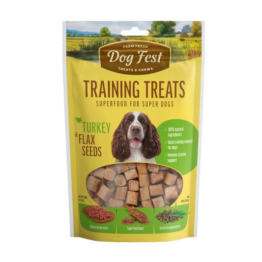 DOG FEST Training Treats for all Dogs - Turkey And Flax Seeds 90Gr - Petzone Kenya