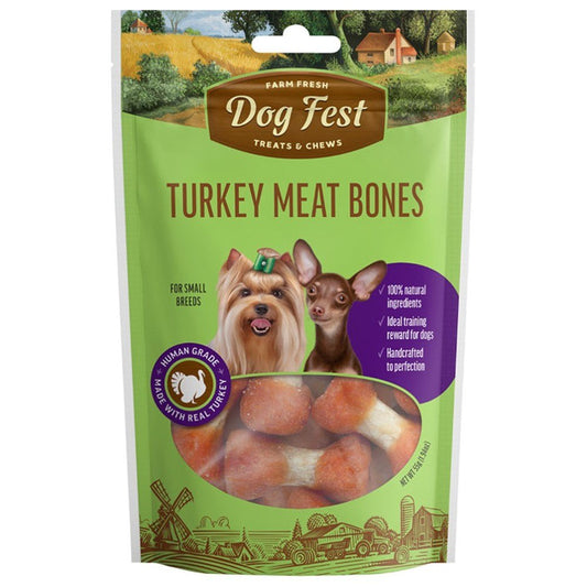 DOG FEST Turkey Meat Bones for Small Breeds - 55Gr - Petzone Kenya