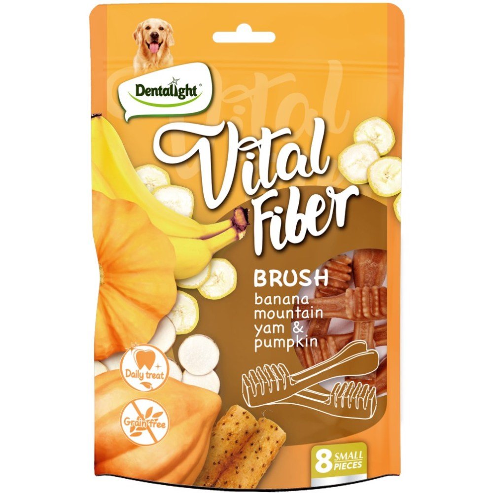 Gnawlers 2.7" Vital Fiber Brush (Banana, Mountain Yam & Pumpkin) 80Gr - Petzone Kenya