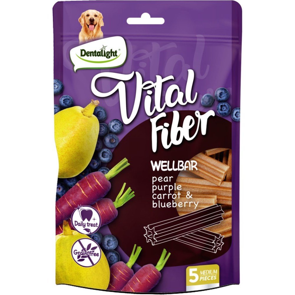 Gnawlers 5" Vital Fiber Wellbar (Pear, Purple Carrot & Blueberry) 85Gr - Petzone Kenya