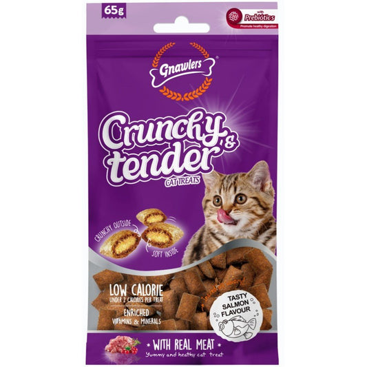 Gnawlers Crunchy & Tender Cat Treats - Tasty Salmon Flavour 65Gr - Petzone Kenya