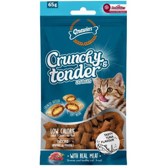 Gnawlers Crunchy & Tender Cat Treats - Tasty Tuna Flavour 65Gr - Petzone Kenya