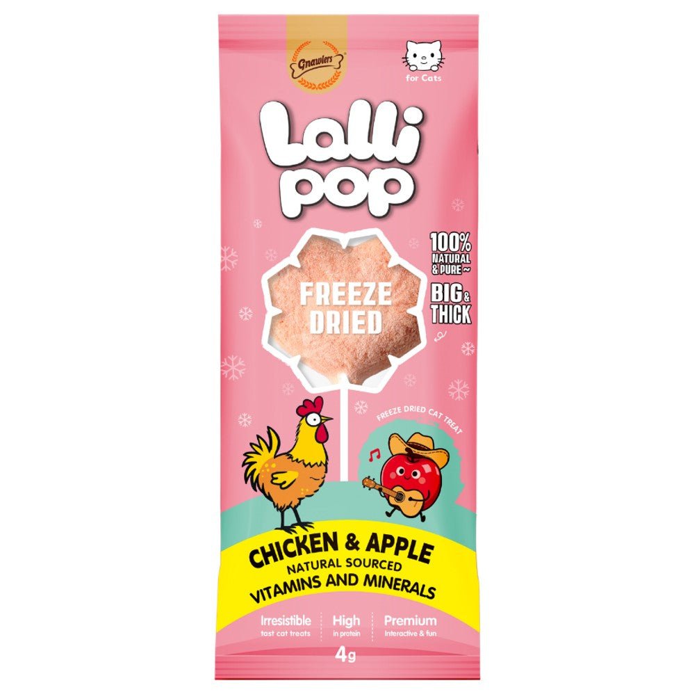 Gnawlers Freeze Dried Lollipop Cat Treat - Chicken & Apple 4g - Petzone Kenya