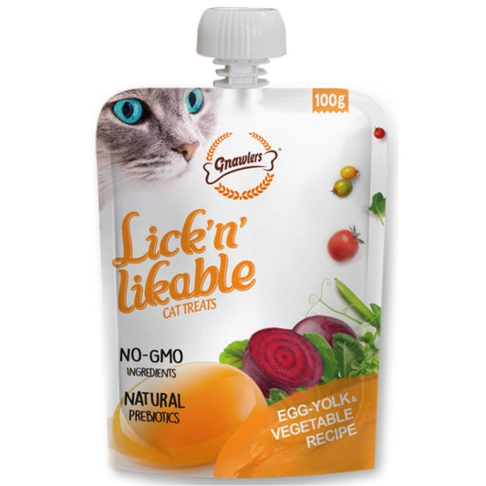 Gnawlers Lick & Lickable Cat Treats – Egg Yolk & Vegetable Recipe 100Gr - Petzone Kenya