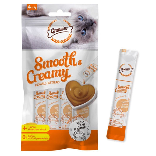 Gnawlers Smooth & Creamy Cat Treats - Tasty Crab Flavour 4pcsx15Gr - Petzone Kenya