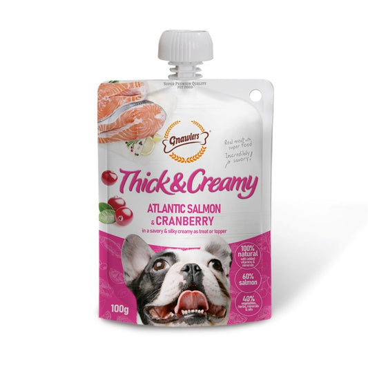 Gnawlers Thick and Creamy Dog Treat - Atlantic Salmon & Cranberry 100Gr - Petzone Kenya