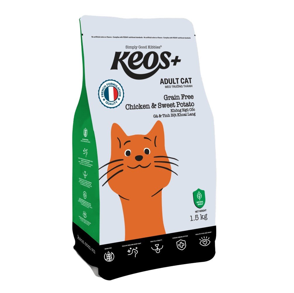 KEOS+ Adult Cat Grain Free - Chicken & Sweet Potato 1.5Kg - Petzone Kenya