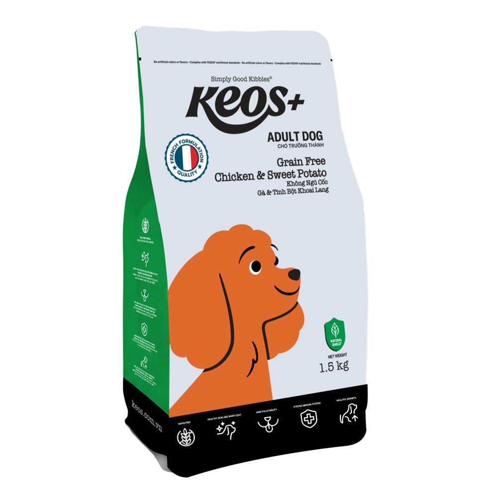 KEOS+ Adult Dog Grain Free - Chicken & Sweet Potato 1.5Kg - Petzone Kenya