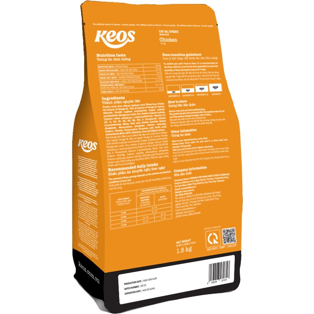 KEOS Cat All Stages - Chicken 1.5Kg - Petzone Kenya