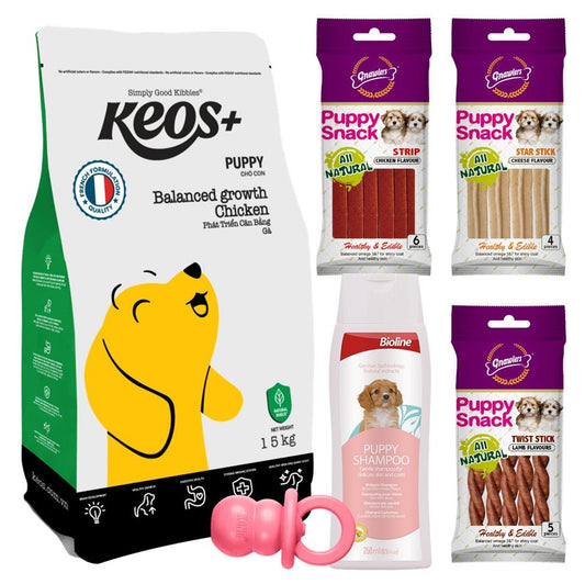 Keos+ Ultimate Puppy Starter & Pamper Kit - Petzone Kenya