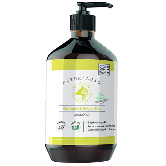 M–Pets NATUR’LUXE Oatmeal & Green Tea Shampoo – 500ml - Petzone Kenya