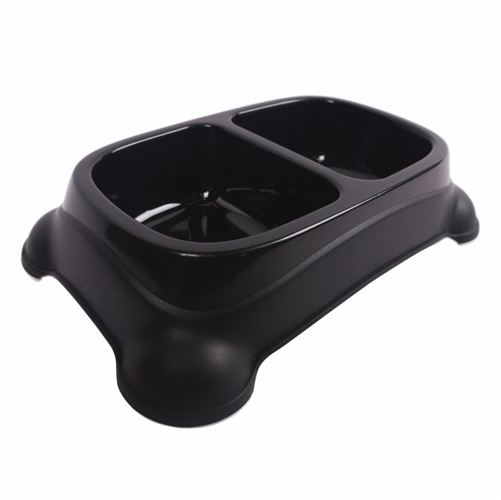 M–Pets PLASTIC DOUBLE BOWL – Black, Blue, Turquoise - Petzone Kenya