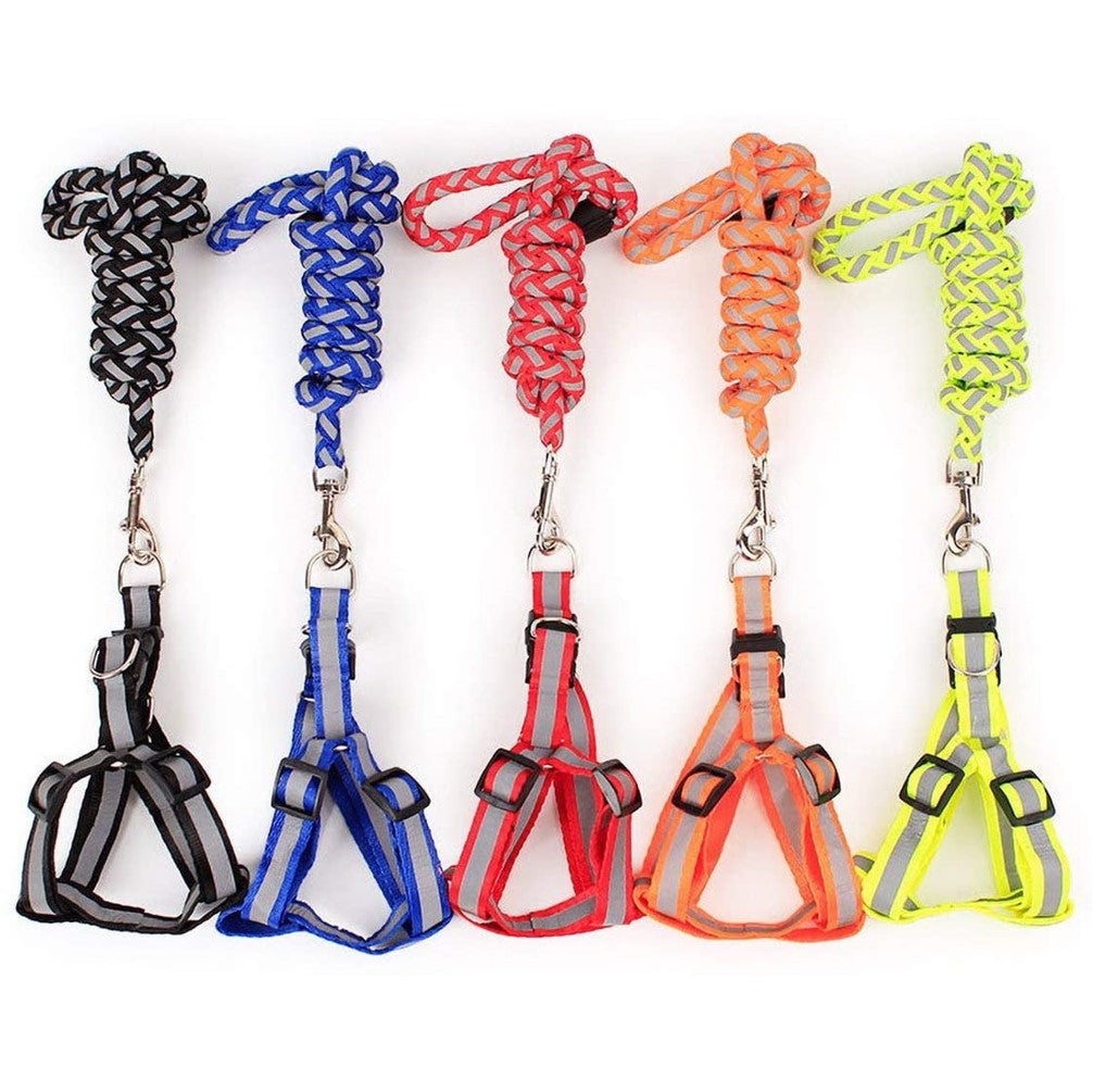 Reflective Leash With Harness Set