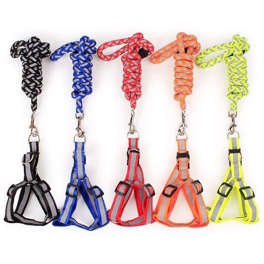 Reflective Leash With Harness Set