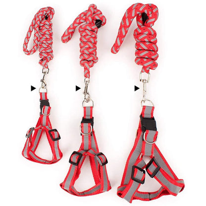 Reflective Leash With Harness Set