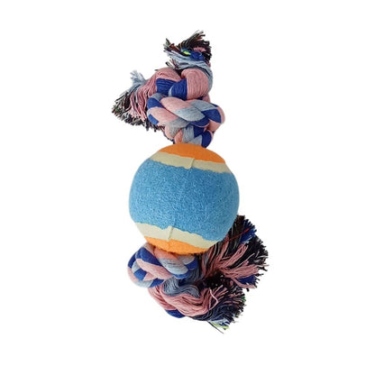 Rope And Tennis Ball Toy 23.7cm 110g - Petzone Kenya