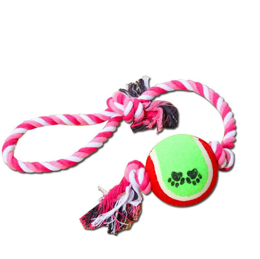 Rope And Tennis Ball Toy 45cm,120g - Petzone Kenya