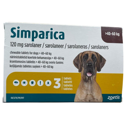 Simparica (Sarolaner) Chewables for Dogs - Petzone Kenya