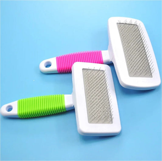 Slicker Brush White - Pink/Green - Petzone Kenya